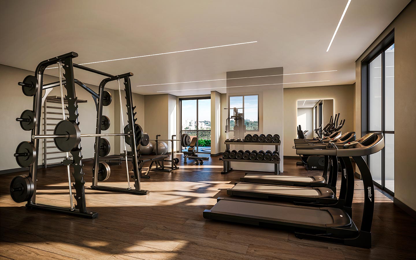 Ilustração artística da Sala de Fitness